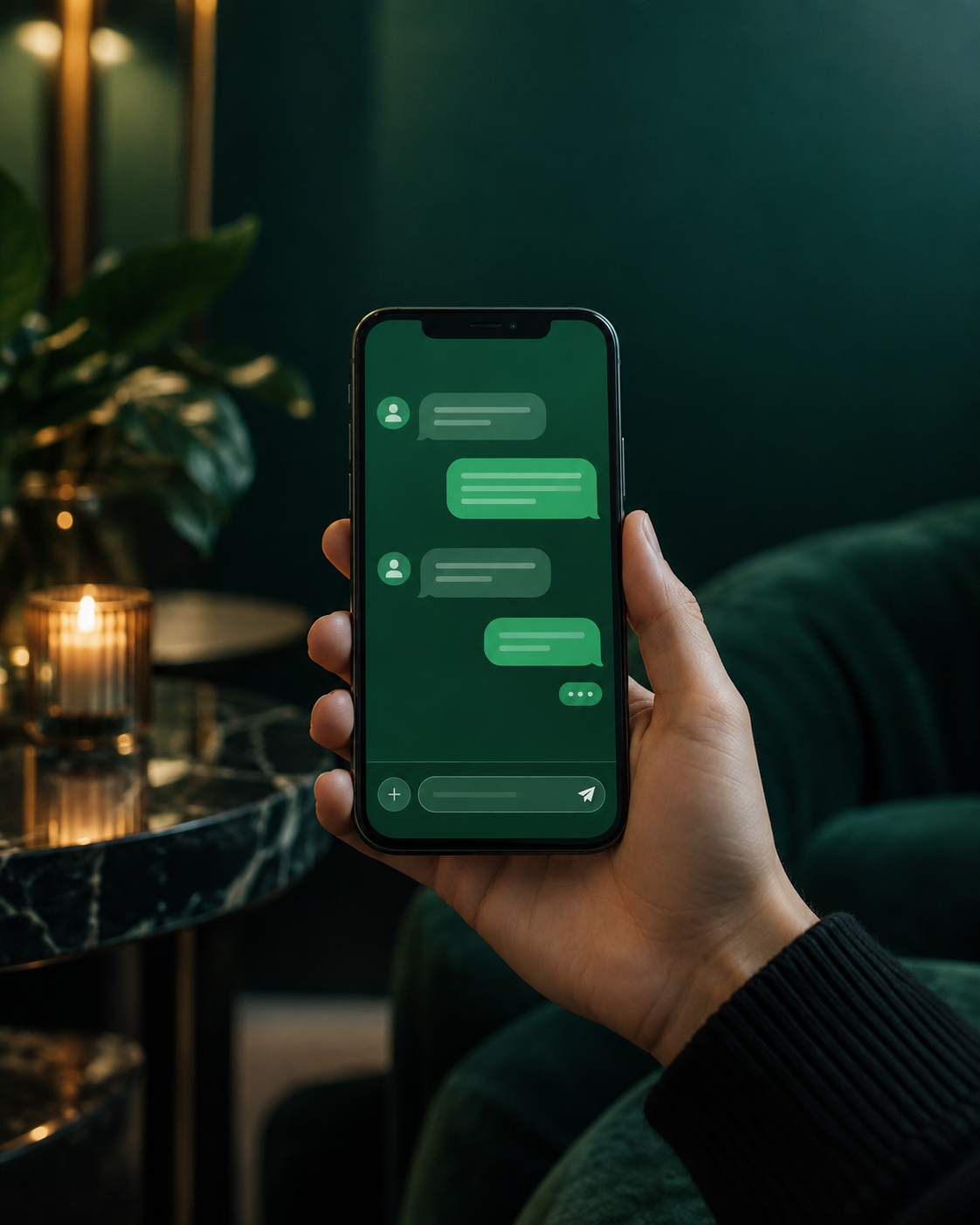 Atendimento demonstrativo por mensagens no celular